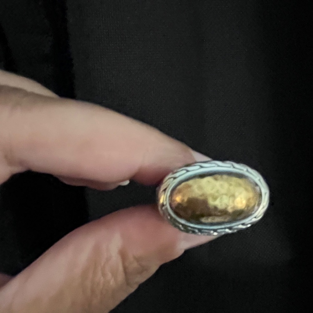 John Hardy Gold and Silver Oval Ring